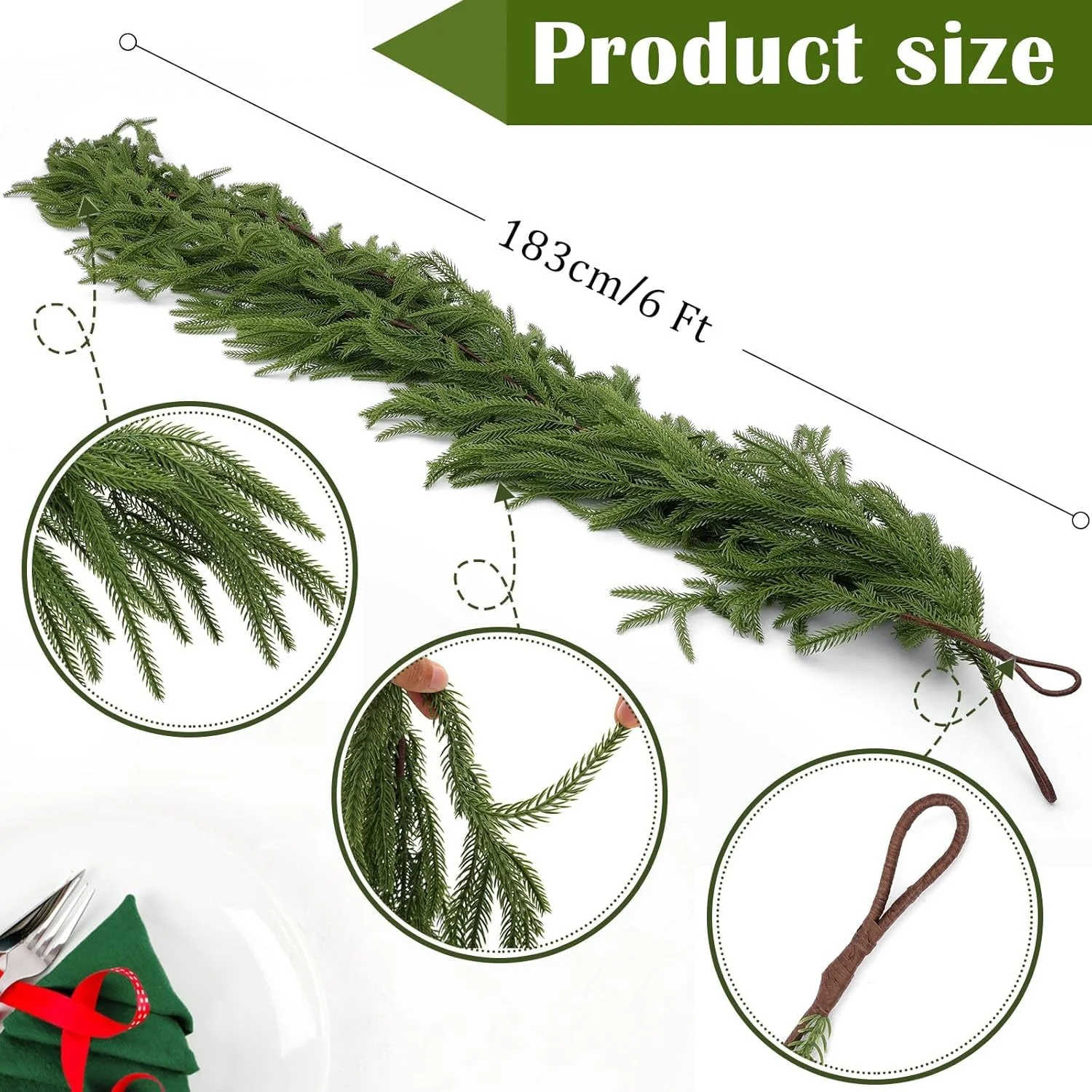 💥Christmas Special Sale-Deluxe Norfolk Pine Garland - Image 8