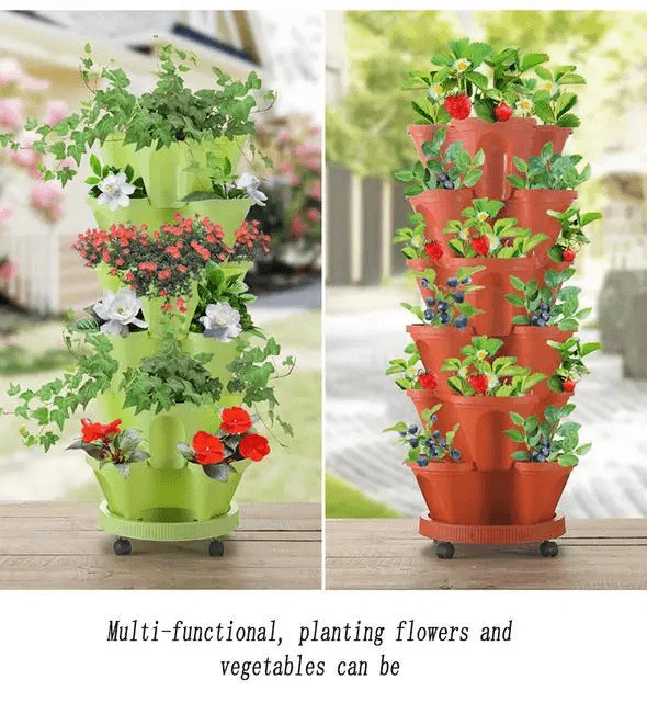 🌼Plant Festival Special 49% OFF-Stand Stacking Planters Strawberry Planting Pots - Image 3