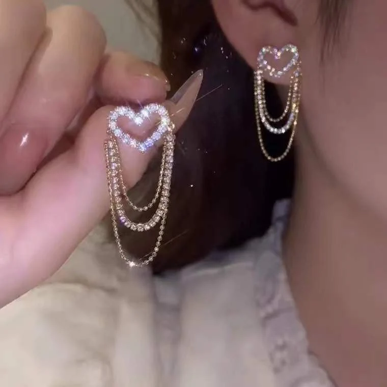 2022 Love Tassel Multi-layer Chain Hot-selling Earrings
