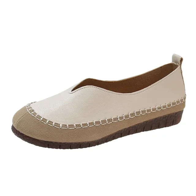 Women Soft-soled Cow Shoes Casual Round Toe Shallow Flat Comfort Soft Leather Loafers Shallow Lightweight Ladies Ballet Flats - Image 7