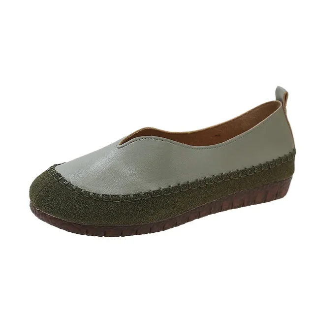 Women Soft-soled Cow Shoes Casual Round Toe Shallow Flat Comfort Soft Leather Loafers Shallow Lightweight Ladies Ballet Flats - Image 8