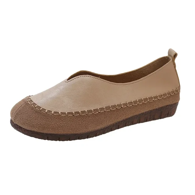 Women Soft-soled Cow Shoes Casual Round Toe Shallow Flat Comfort Soft Leather Loafers Shallow Lightweight Ladies Ballet Flats - Image 9