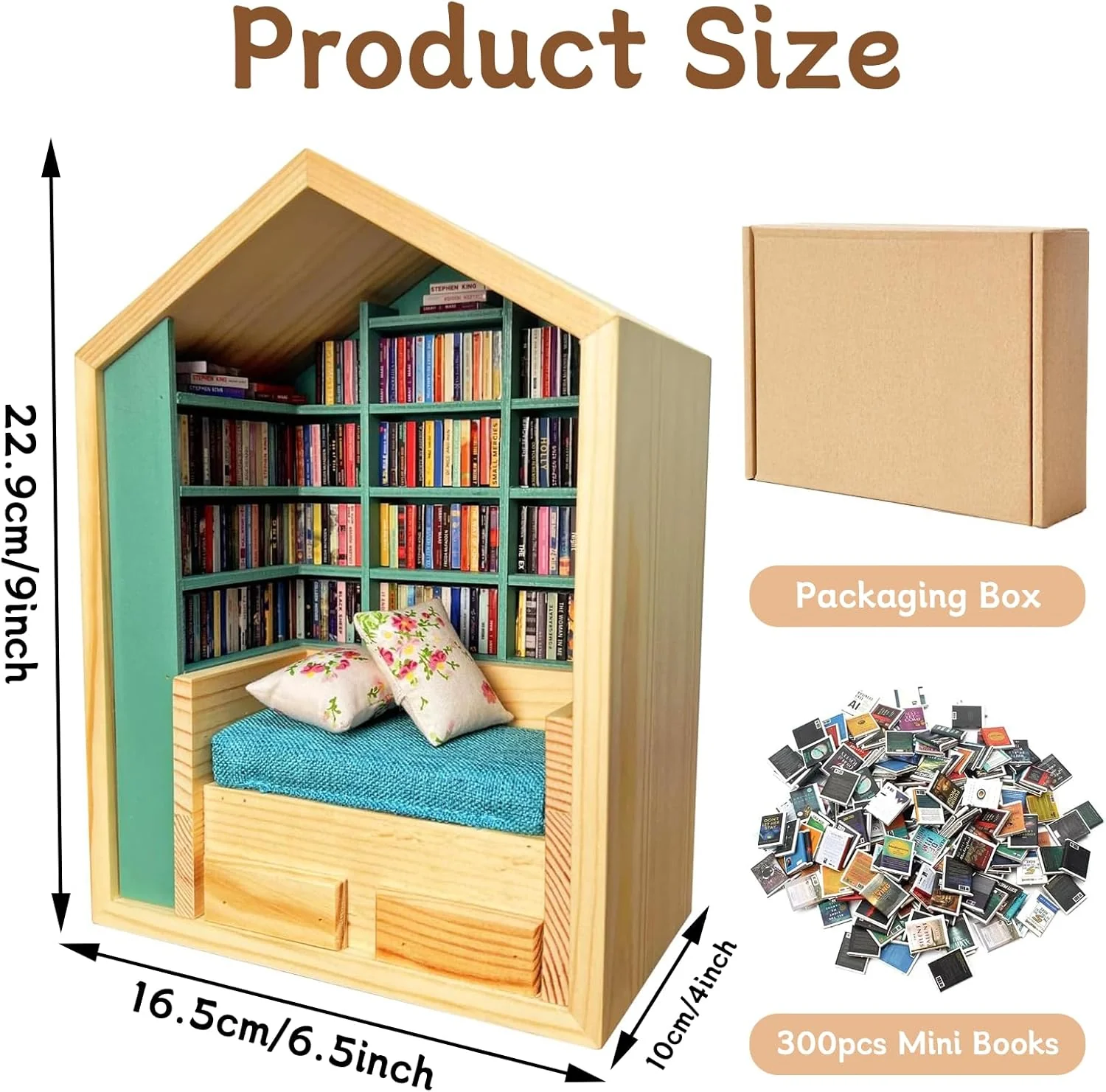 Miniature Anxiety Bookcase – An antique-style bookstore with tiny books - Image 4