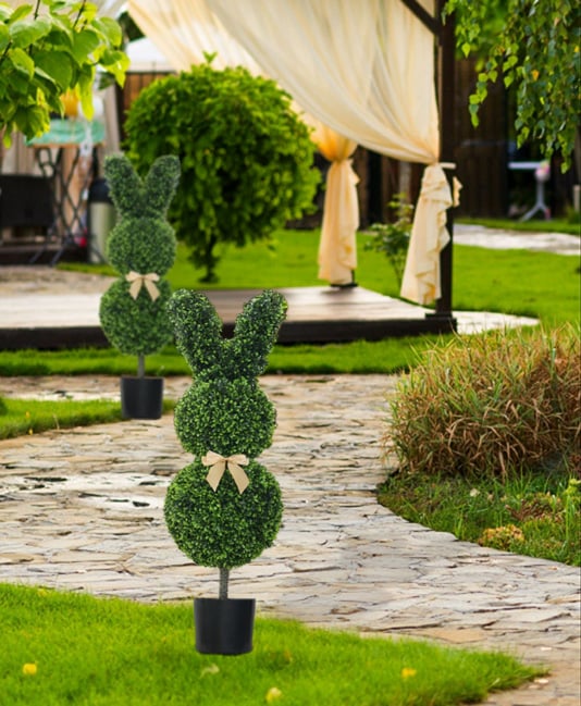 Outdoor Artificial Turf Bunny-Shaped Topiary Tree - Image 10
