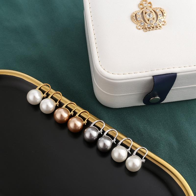 Black Pearl Earrings Available in White Champagne Grey Gold and Black Pearl Dangle Earrings - Image 4