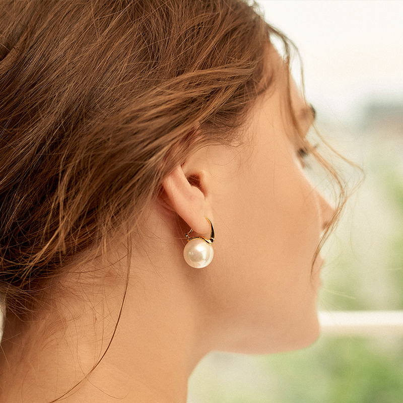 Black Pearl Earrings Available in White Champagne Grey Gold and Black Pearl Dangle Earrings - Image 5