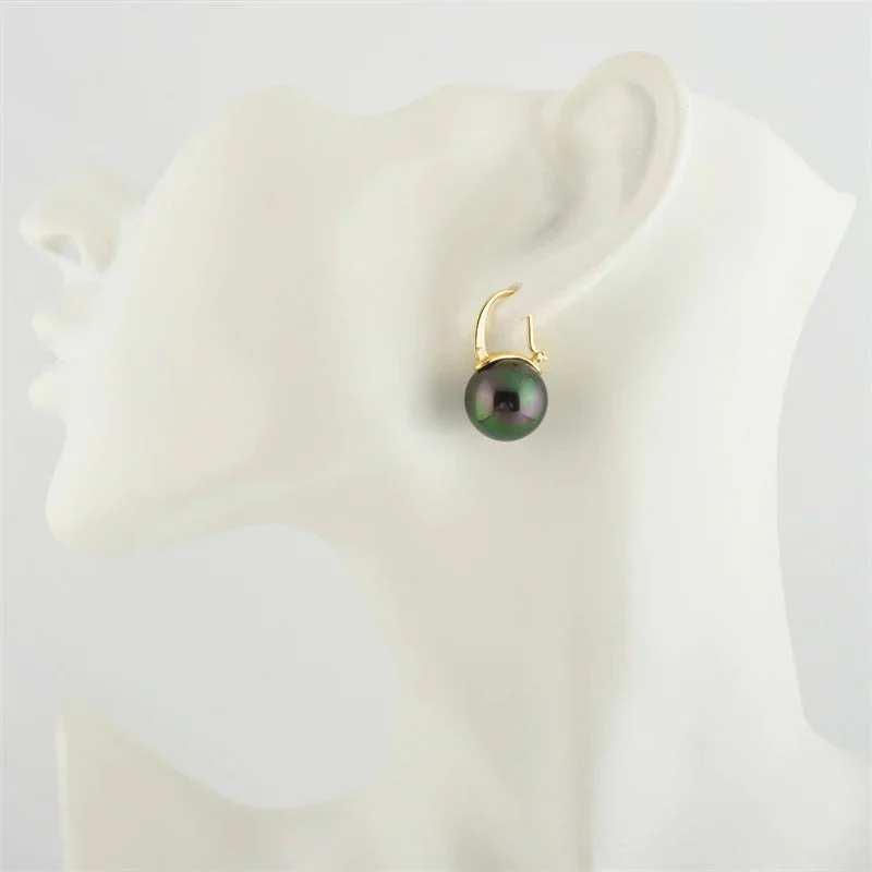 Black Pearl Earrings Available in White Champagne Grey Gold and Black Pearl Dangle Earrings - Image 7