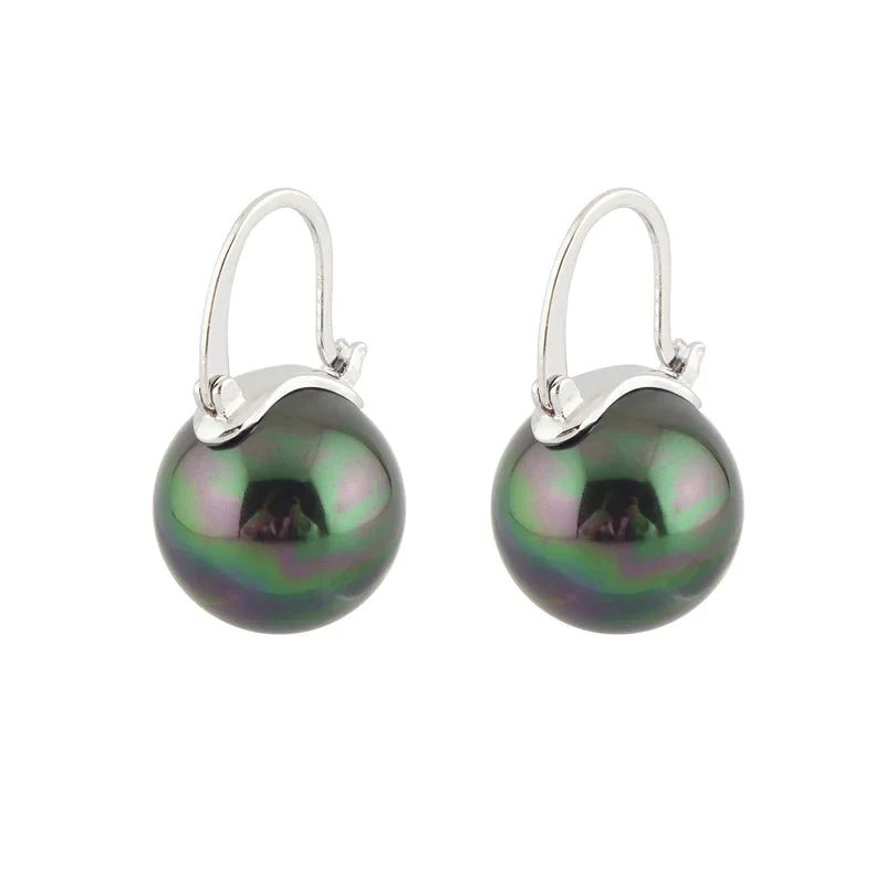 Black Pearl Earrings Available in White Champagne Grey Gold and Black Pearl Dangle Earrings - Image 9