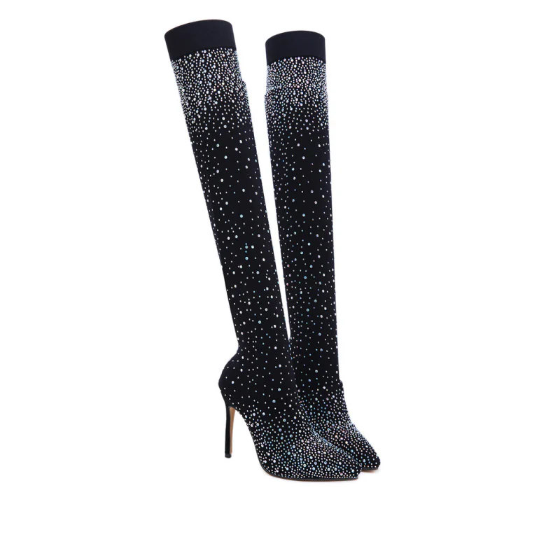 ✨Women's Sparkly Faux Diamond Knee Boots👠 - Image 11