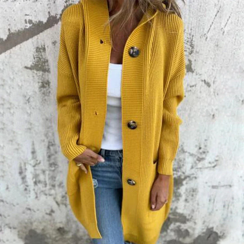 🌸Button-down cardigan with hood for women - Image 10