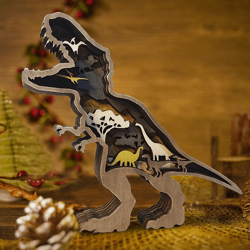Creative Dinosaur Decoration 3D Tyrannosaurus Statue Desktop Decoration Lights - Image 17