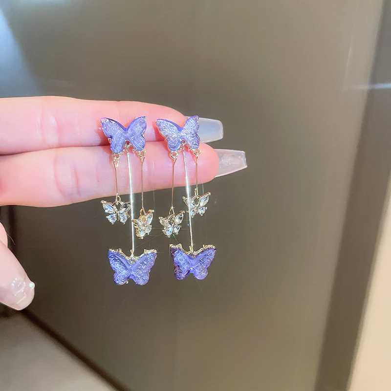 đ„Crystal Butterfly Tassel Earrings - Image 11