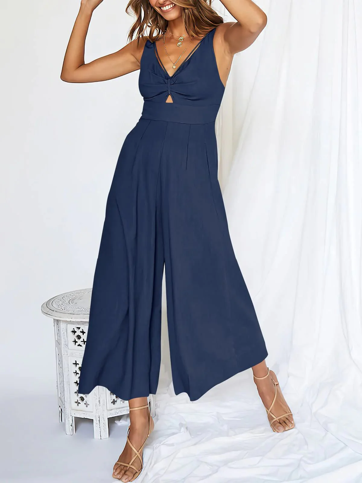 🔥Limited Time Hot Sale 🔥Hot Sales V Neck Cutout High-Waist Jumpsuits - Image 19