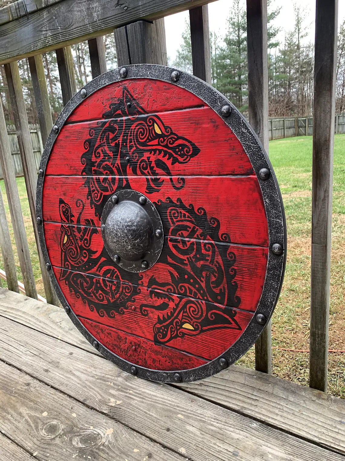 Eivor Valhalla Raven Battle Damaged Viking Wooden Shield 30CM - Image 10