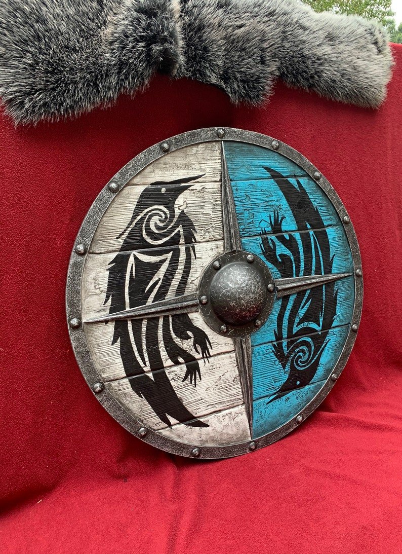 Eivor Valhalla Raven Battle Damaged Viking Wooden Shield 30CM - Image 3