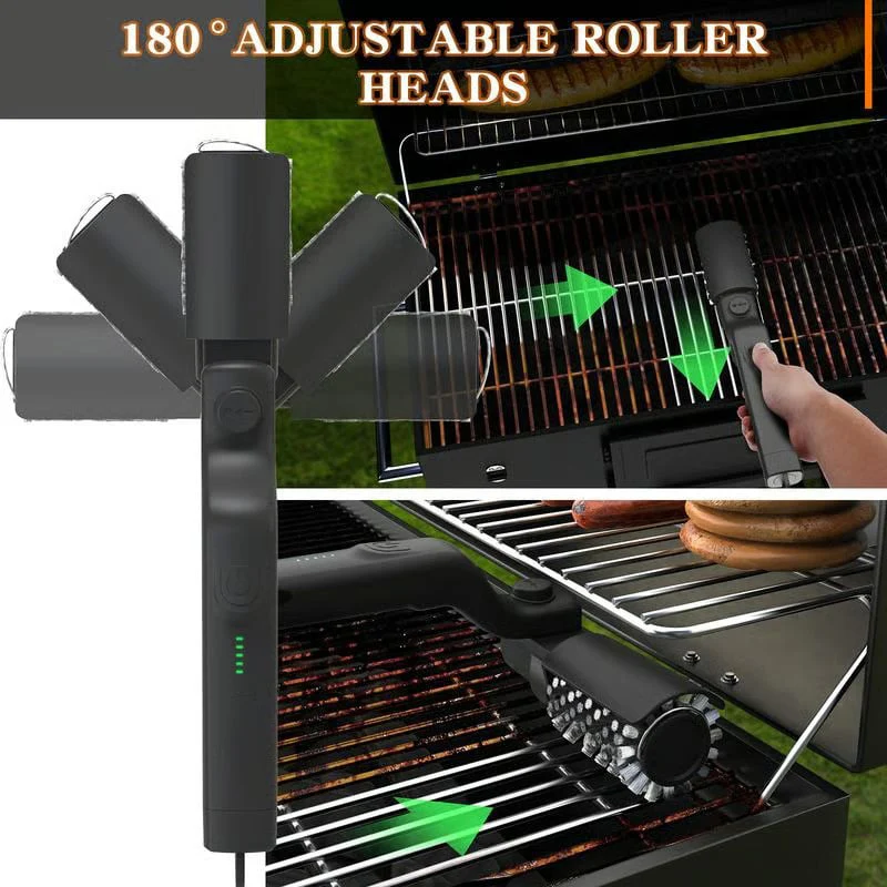 🔥Electric BBQ Grill Brush Cordless and Rechargeable Stainless Steel Bristles,Two Cleaning Brushes,Adjustable Angle - Image 4