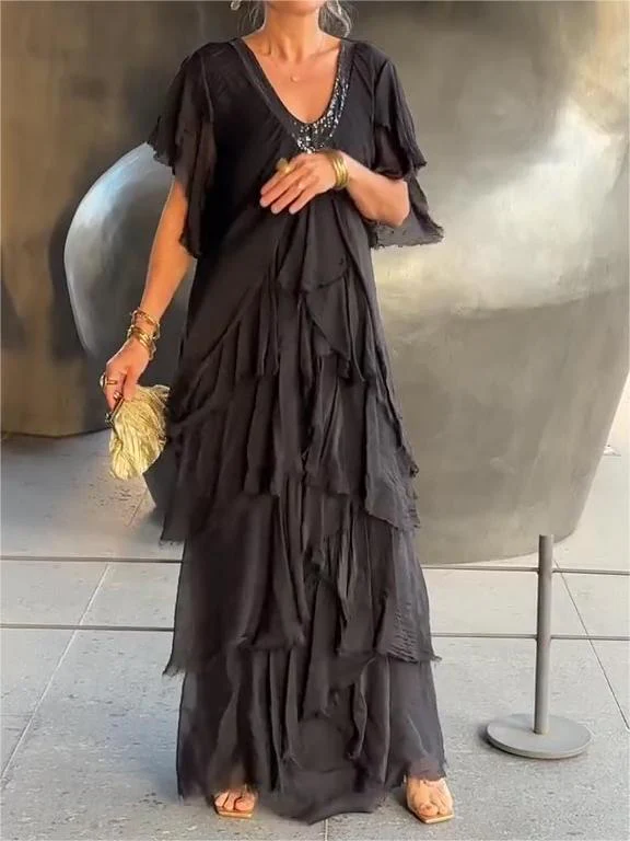 š„Promotionš„Elegant V-neck Maxi Dress(BUY 2 FREE SHIPPING)