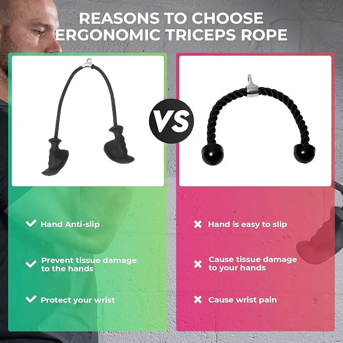 Ergonomic Handle Triceps Training Cord - Image 3