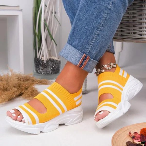 🔥💰Promotion 70% OFF!👭 Leather Orthopedic Arch Support Sandals Diabetic Knitting Walking Sandals. - Image 5