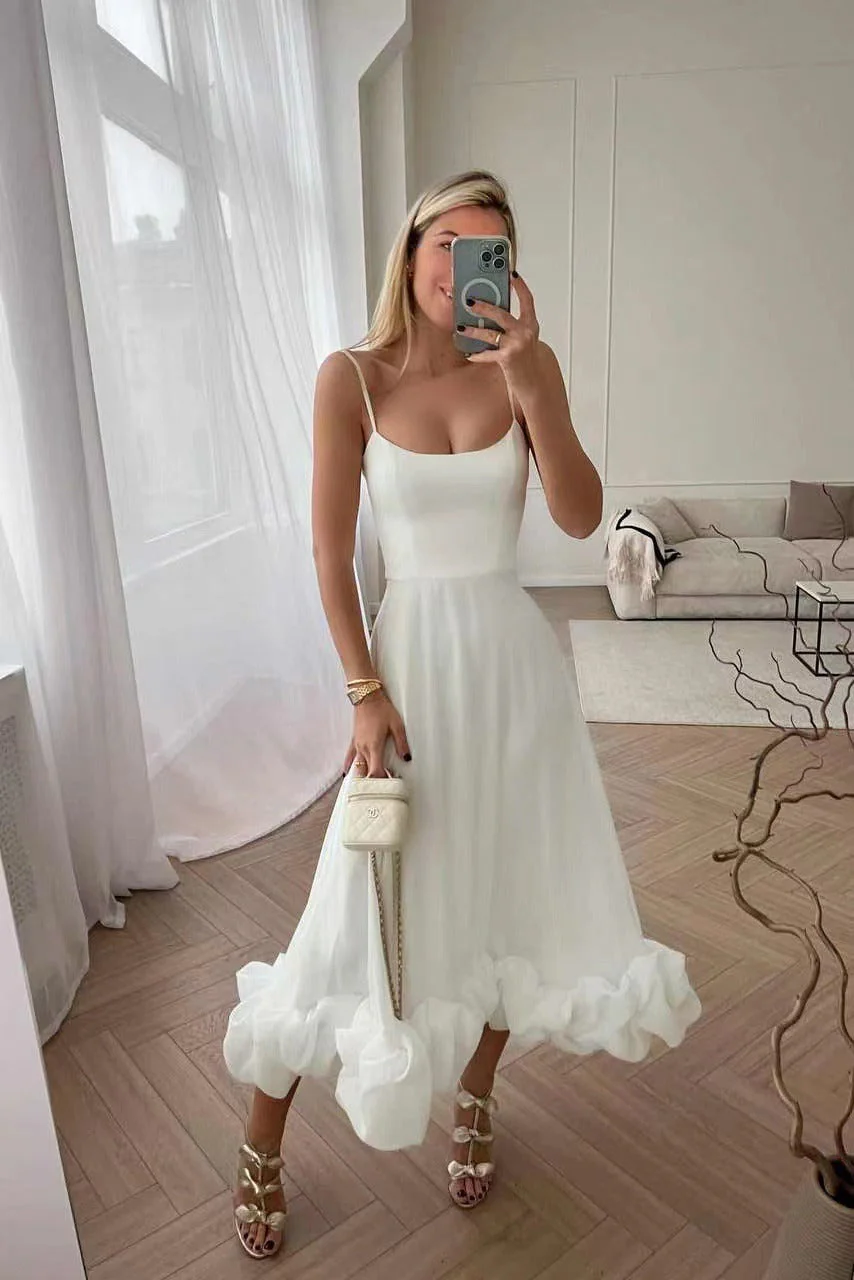 Flounce Bustier Midi Dress - Image 9