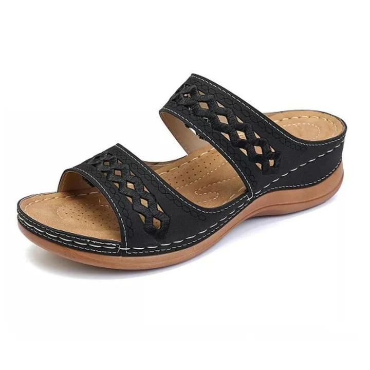 Premium Orthopedic Leather Embroidery Arch-Support Women Soft footbed Sandals - Image 9