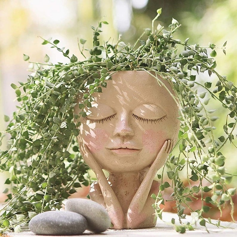 💝2023 HOT SALE-Girl Face Head Planter