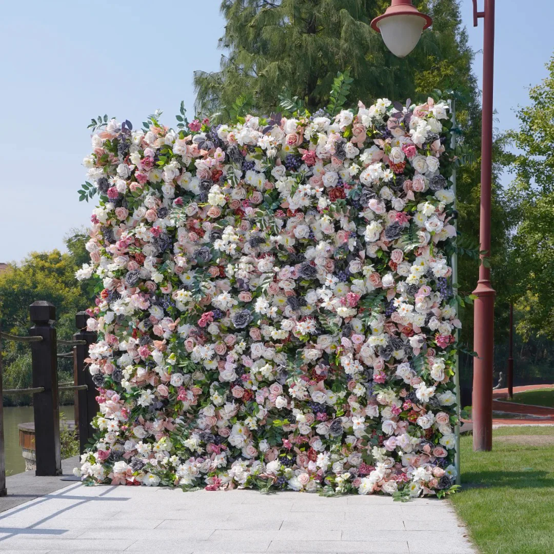 Hand-rolled fabric flower wall - perfect decoration for outdoor events - Image 23