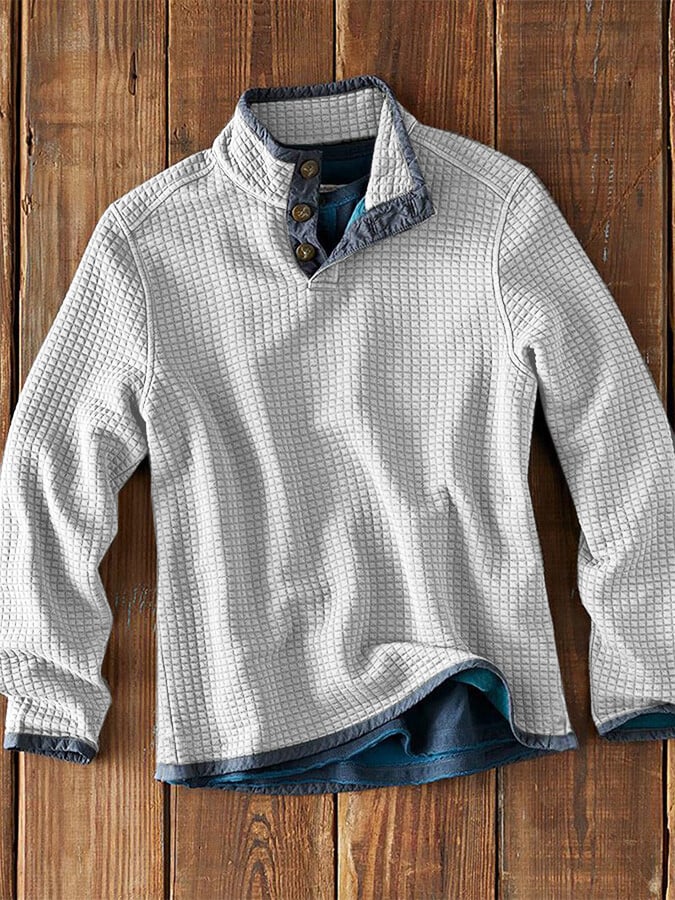 Waffle Collar Long Sleeve T-Shirt - Image 2