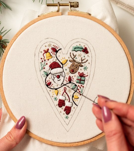 💖DIY Heart Shaped Hand Embroidered Christmas Ornament/Ornament Kit - Image 13