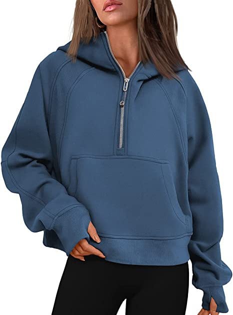 🔥Ladies Half Zip Hoodie Sweatshirt - Image 8
