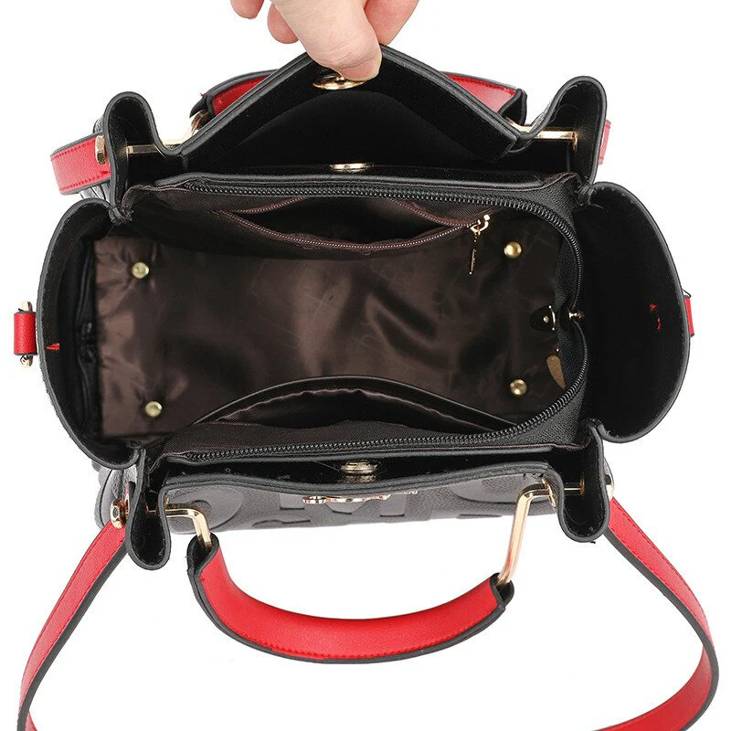 New arrival large capacity soft leather embossed shoulder bag - Image 8