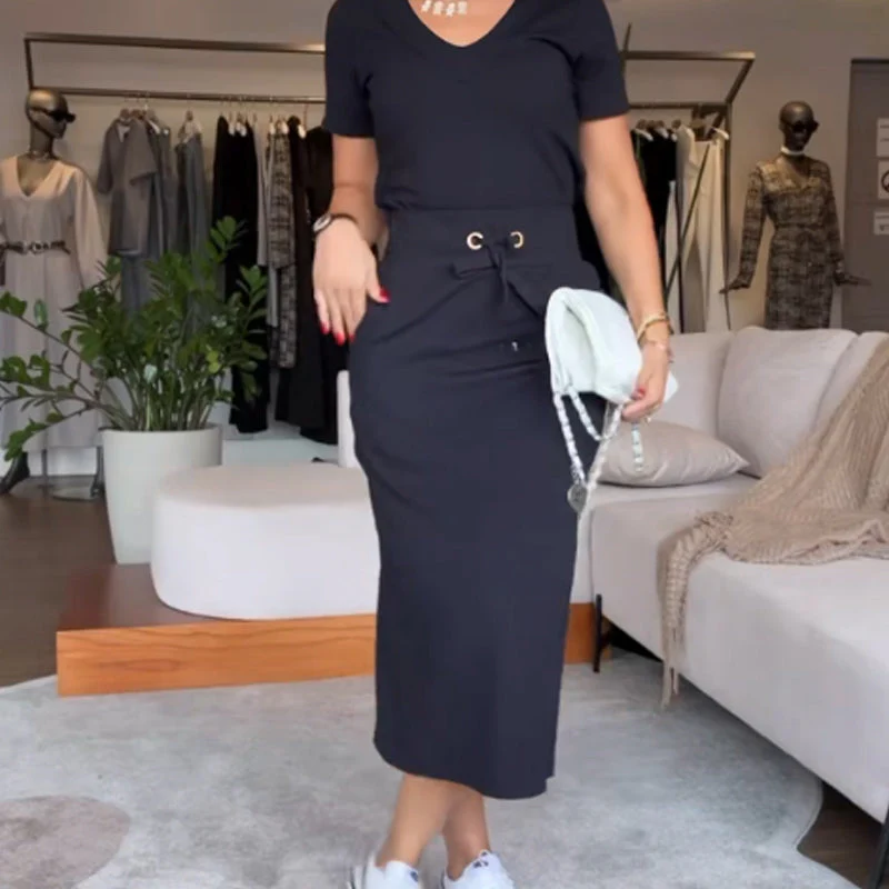 ð¥Women's V-Neck Top and Skirt Set - Image 5