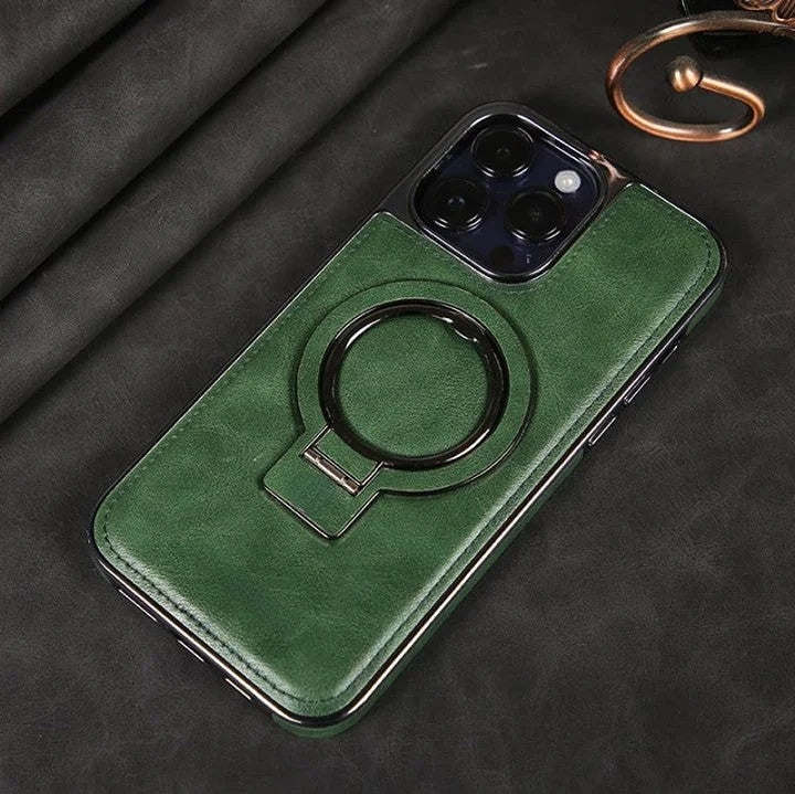 Luxury Leather Invisible Stand iPhone Case - Image 10
