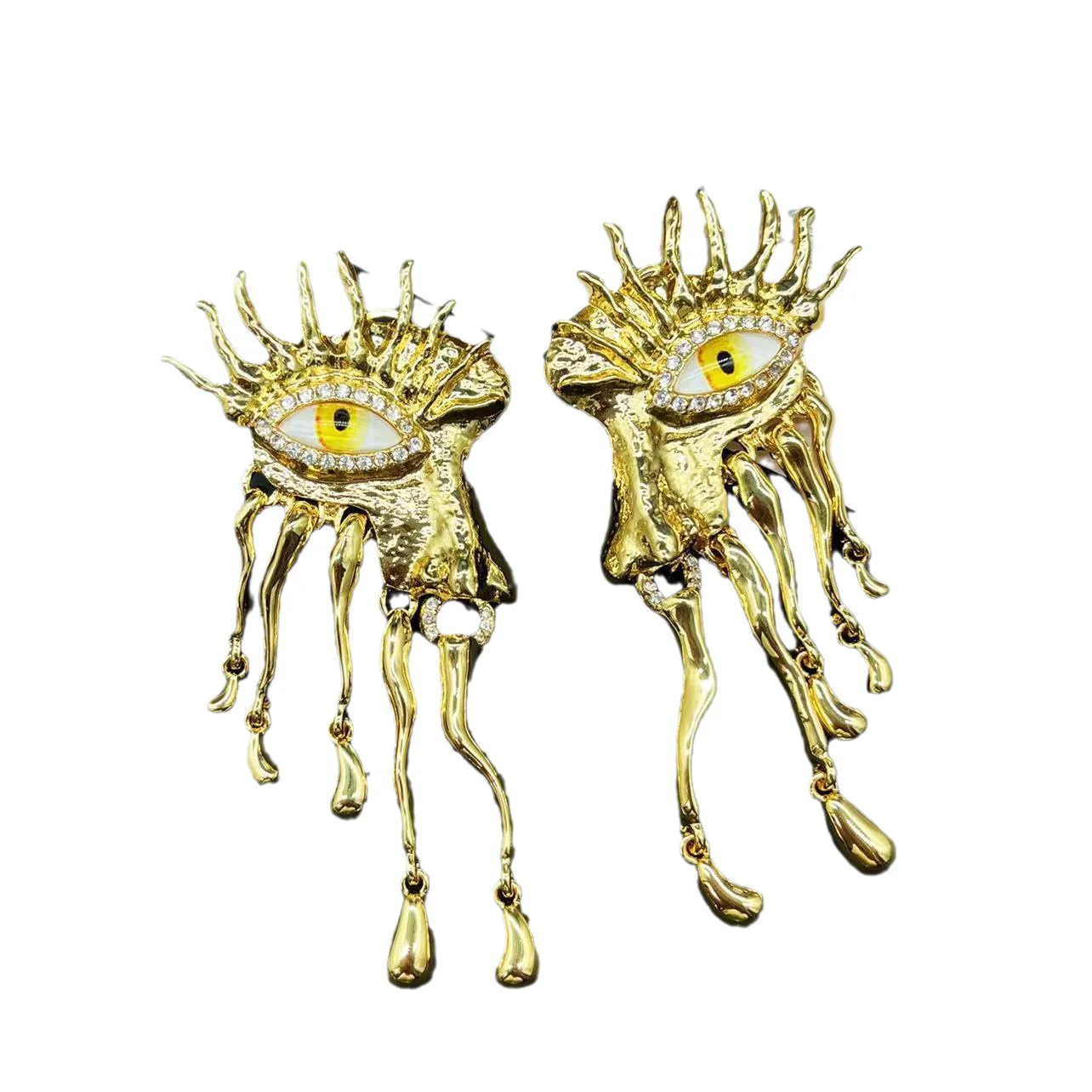Medieval jewelry vintage tassel eyes nose glass devil's eye light luxury high-level miscellaneous chi earrings - Image 7