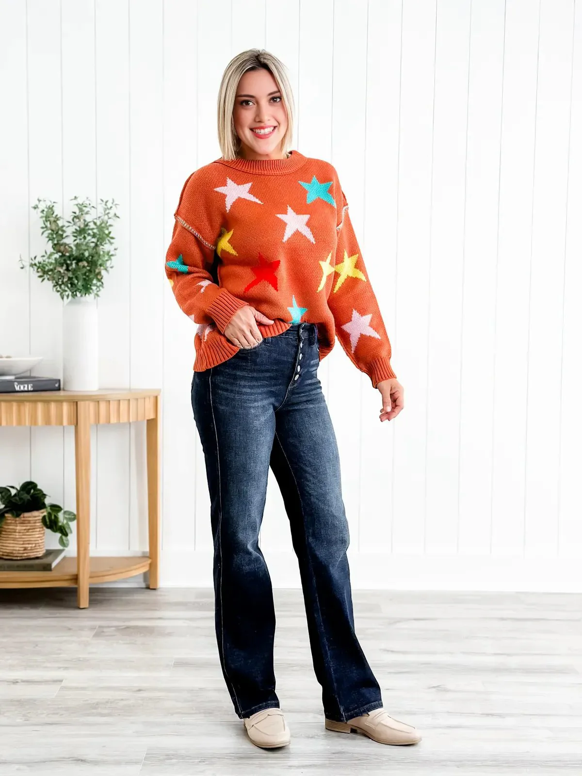 Mid Rise Button Fly Bootcut Jeans ( Buy 2 Free Shipping) - Image 15
