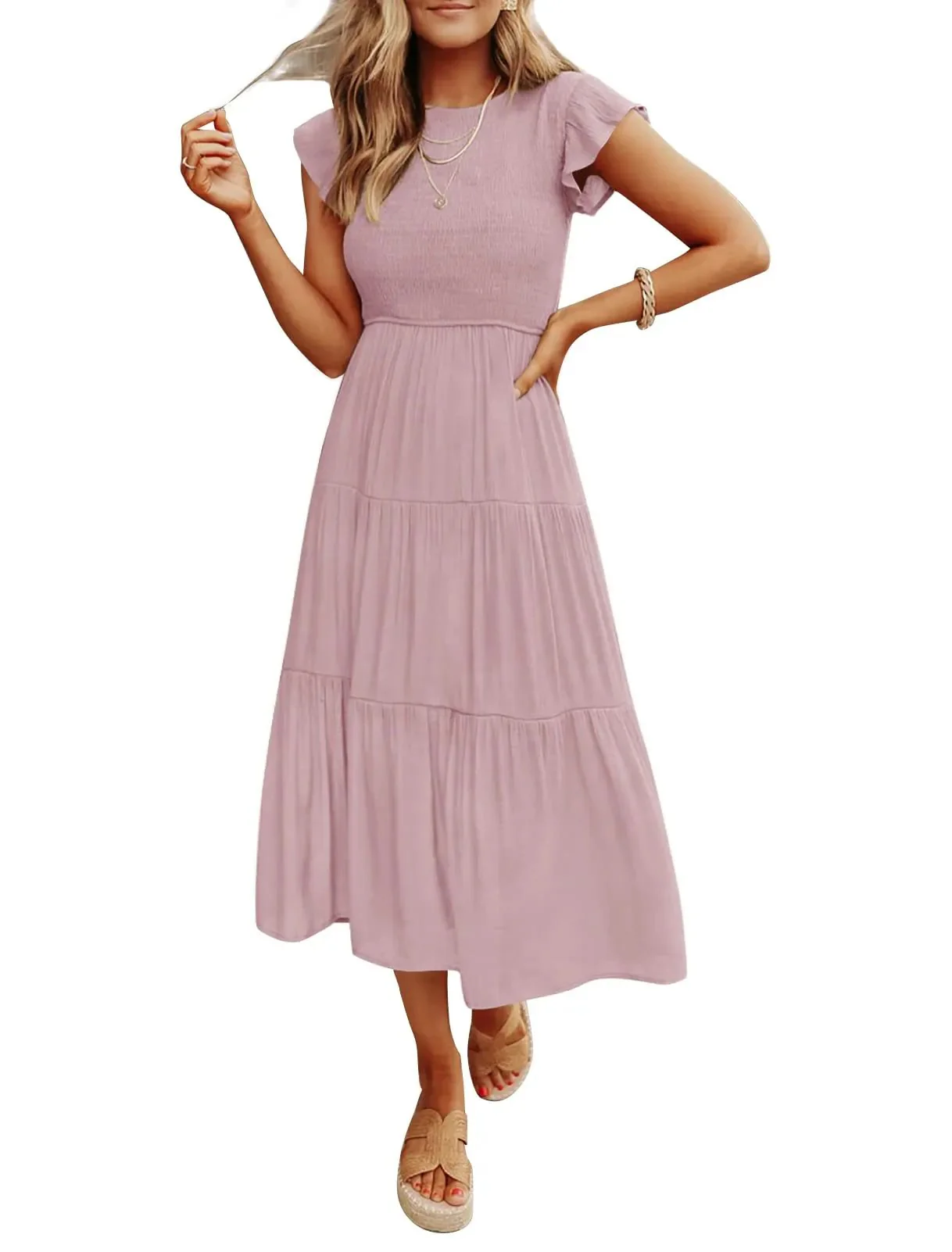WOMEN'S SUMMER CASUAL FLUTTER SHORT MIDI DRESS 🔥 - Image 14