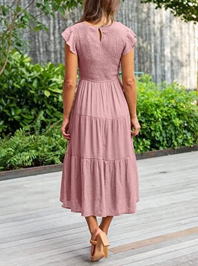 WOMEN'S SUMMER CASUAL FLUTTER SHORT MIDI DRESS 🔥 - Image 18