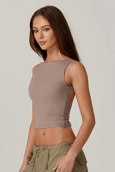 Women's Sexy Open Back Sleeveless Crop Tank - Image 17