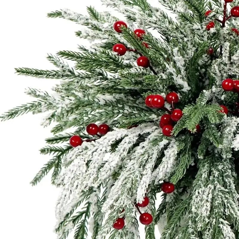 Artificial Norfolk Pine Branches with Red Berries - Christmas Greenery That Lasts! - Image 7