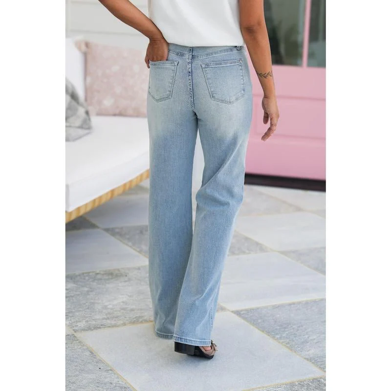 🔥🔥🔥High Rise Vintage Wash Tummy Control Top Straight Leg Jeans - Buy two and get free shipping! - Image 2