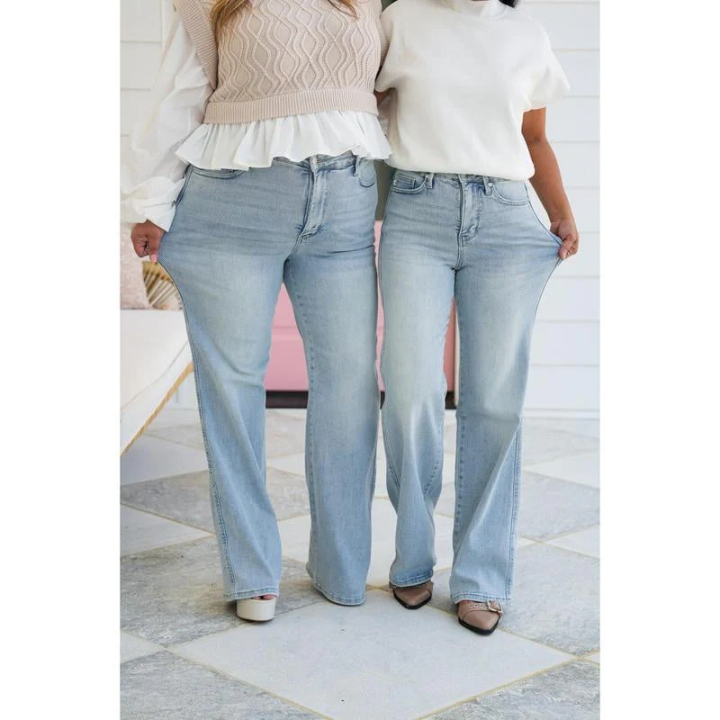 🔥🔥🔥High Rise Vintage Wash Tummy Control Top Straight Leg Jeans - Buy two and get free shipping! - Image 3