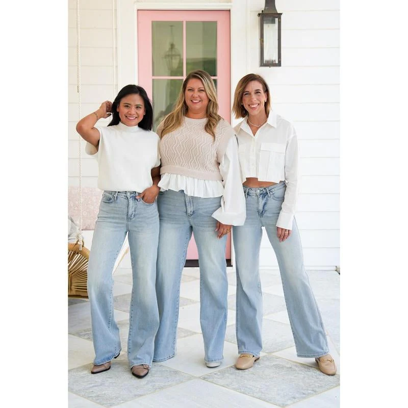 🔥🔥🔥High Rise Vintage Wash Tummy Control Top Straight Leg Jeans - Buy two and get free shipping! - Image 4