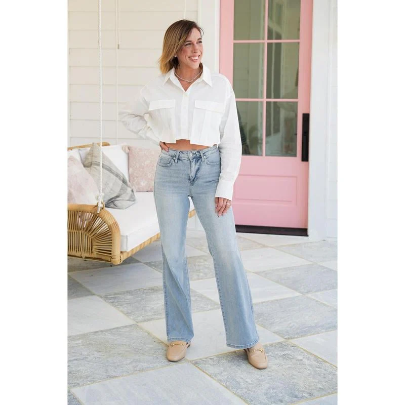 🔥🔥🔥High Rise Vintage Wash Tummy Control Top Straight Leg Jeans - Buy two and get free shipping! - Image 7