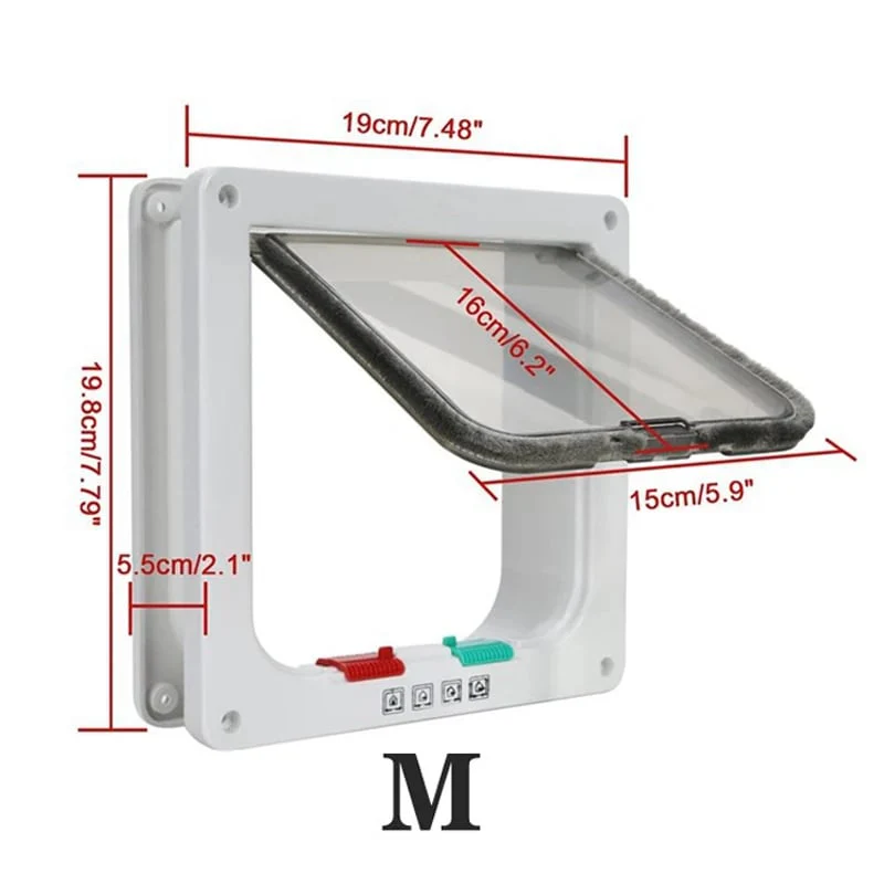 4 Way Security Lock Flap Door - Cat Flap Door for Interior Exterior Door - Image 19