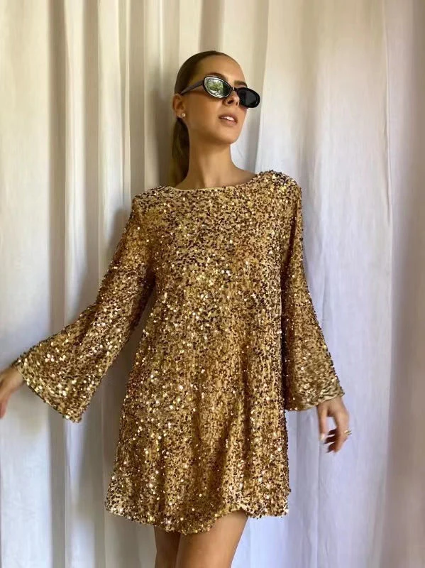 Lace-Up Sequin Dress-Buy two and get free shipping! - Image 18