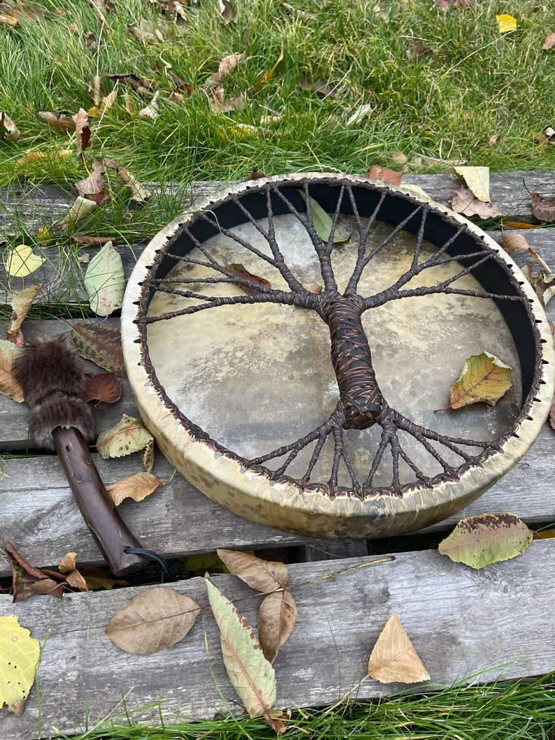 Shaman drum "Tree of life" Siberian drum Spirit music - Image 3