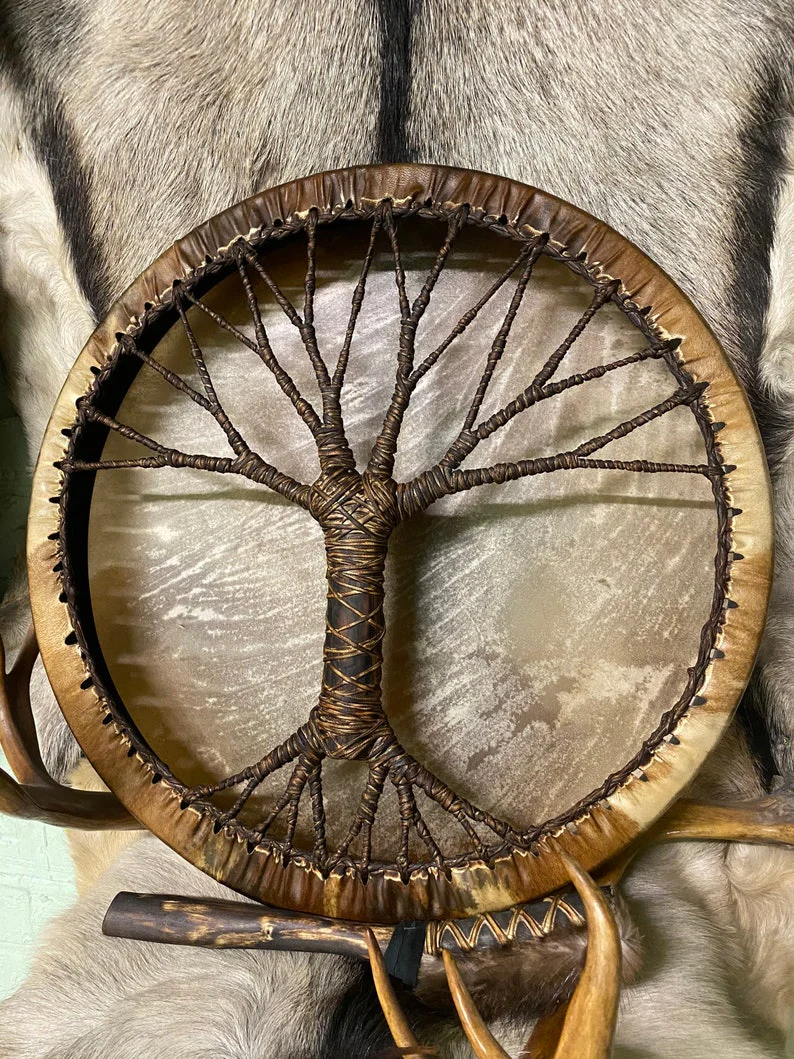 Shaman drum "Tree of life" Siberian drum Spirit music - Image 4