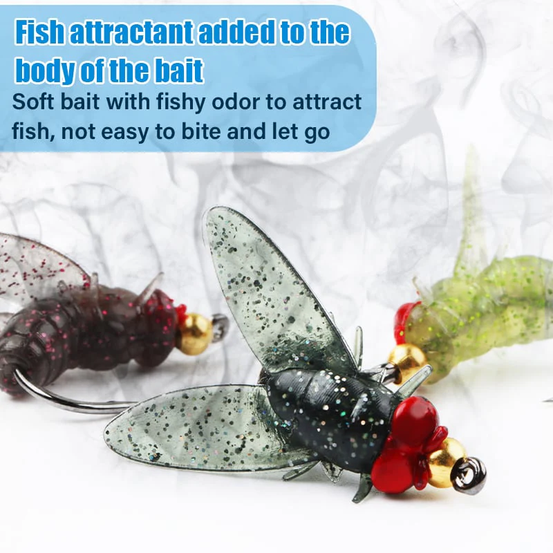 š„Hot sale during fishing seasonš„ - Simulated Flies Fishing Attractor Bait Hook - Image 12