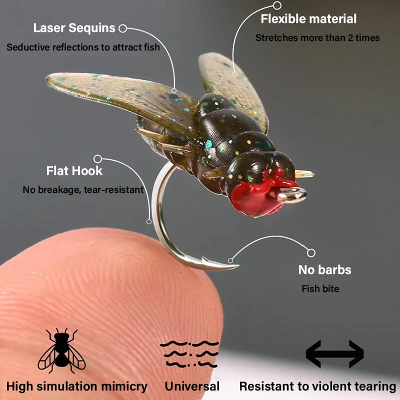 š„Hot sale during fishing seasonš„ - Simulated Flies Fishing Attractor Bait Hook - Image 15