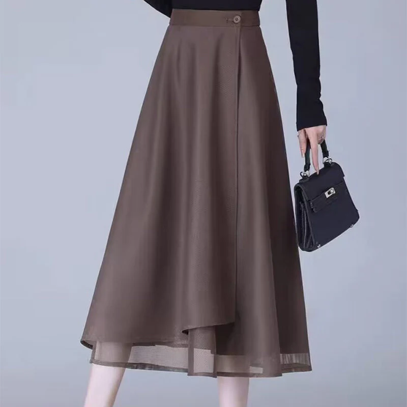 High-Waisted Tulle Midi Skirt, One-Piece Mesh Skirt - Buy two and get free shipping! - Image 7